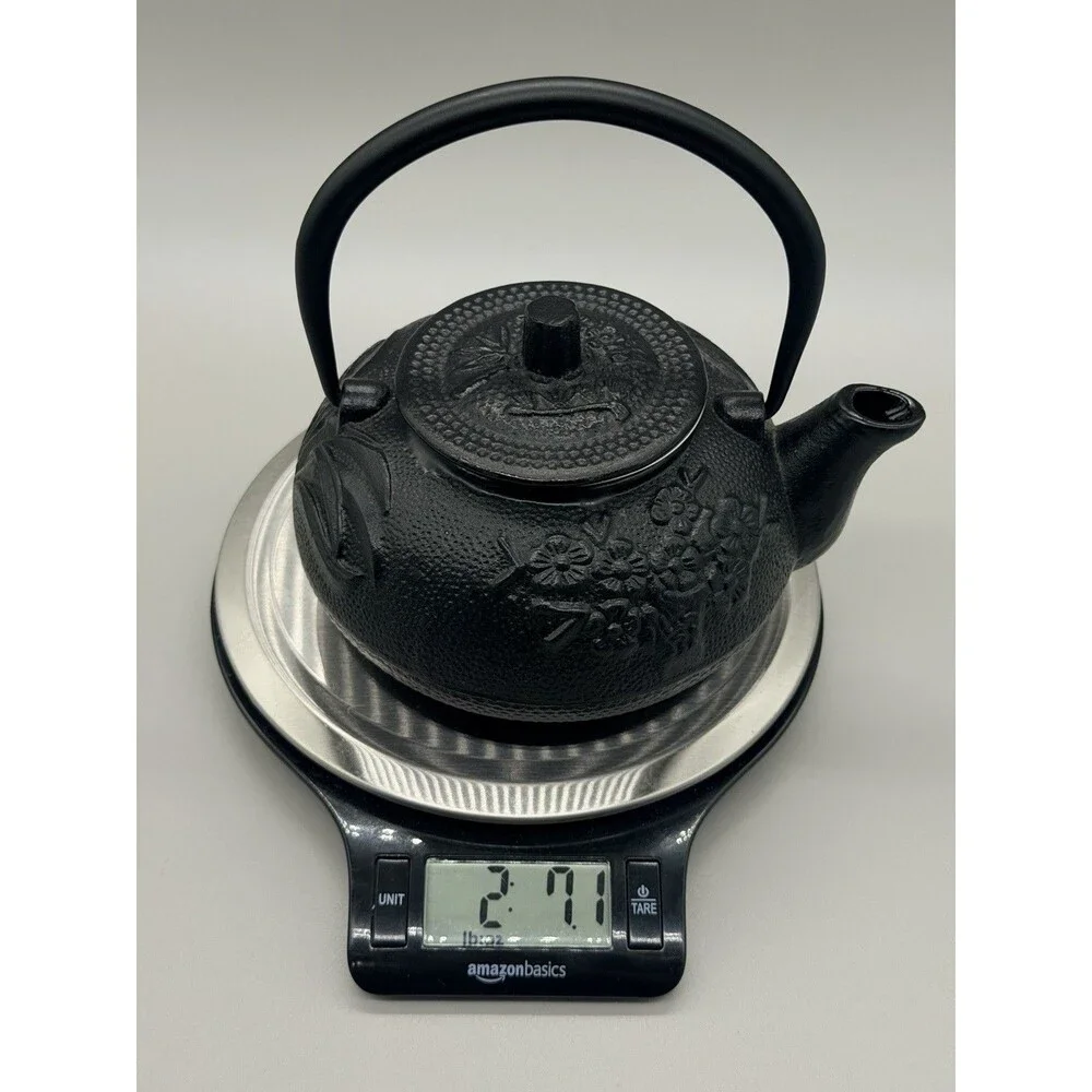 Japanese Cast Iron Teapot Tetsubin with Infuser - Bamboo & Cherry Blossom 14oz